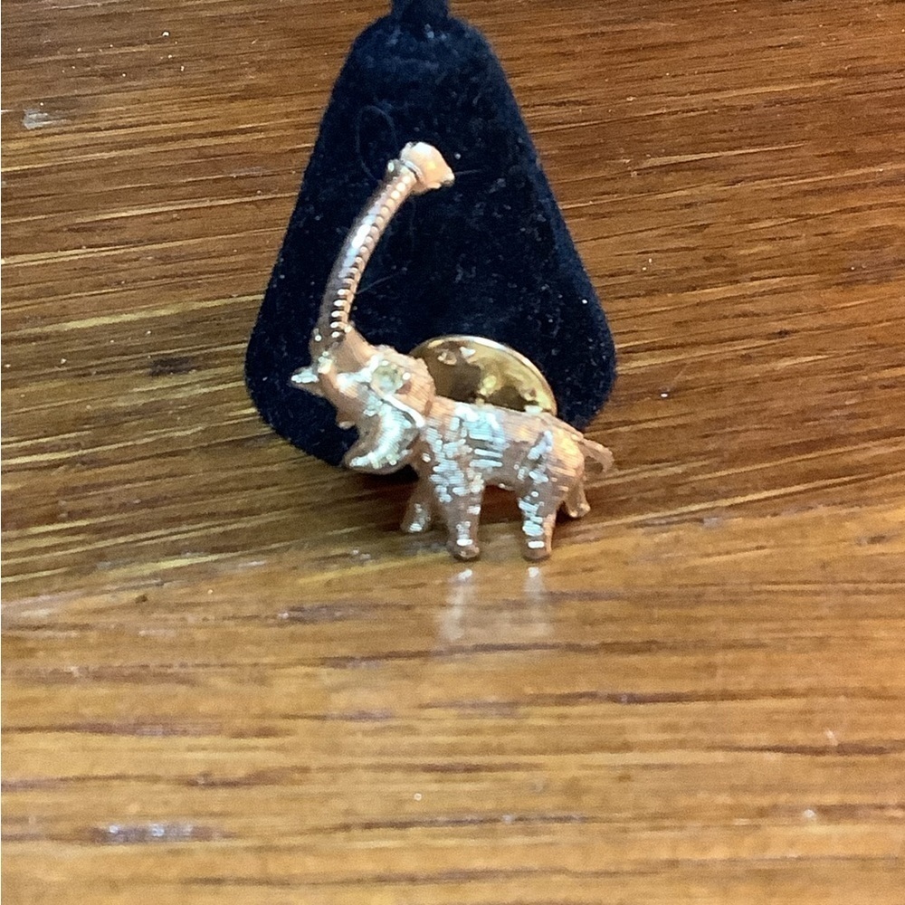 Vintage ART Elephant Pin with Trunk that Moves Trunk Up